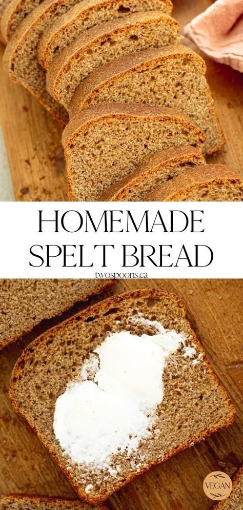 Soaked Bread Recipe, Spelt Bread Recipe, Spelt Flour Recipes, Spelt Recipes, Spelt Bread, Sprouted Bread, Spelt Flour, Bread Toast, Healthy Bread