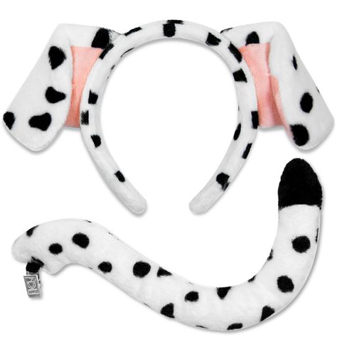 PRICES MAY VARY. Polyester What You Get: Black and white Dalmatian costume adult set includes 1 Dalmatian ears headband and 1 Dalmatian tail. This is a cute Halloween Dalmatian dog costume dress-up. Comfortable Touch: These Sturdy and durable Dalmatian ears adult cosplay costumes are made of ultra-soft fabric. They are comfortable and skin-friendly. One Size Fit Most: The dog ears headband is elastic to fit most head sizes. The Dalmatian ears are Hand-Sewn to the headband. The puppy ears are fir 101 Dalmations Costume, Puppy Ears Headband, Dalmatian Dog Costume, Dalmation Ears, Dalmatian Halloween Costume, Dalmation Costume, Dalmatian Halloween, Puppy Ears, Dog Ears Headband