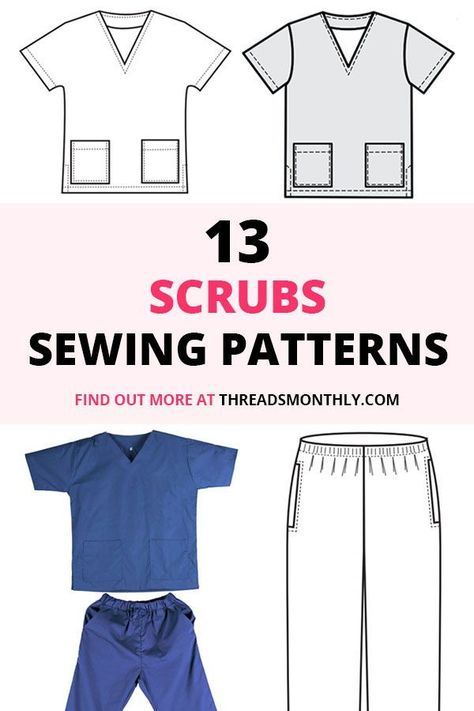 Download scrubs sewing patterns (nurse and doctor style). This list includes free pdf patterns and paid paper ones. Scrub Suit Pattern, Scrub Patterns Sewing, Scrub Patterns Sewing Free, Scrub Uniform Patterns Sewing, Scrub Sewing Pattern, Diy Scrubs Uniform, Scrubs Uniform Pattern Free Pdf, Nurse Dress Uniform Pattern, Scrubs Pattern Free