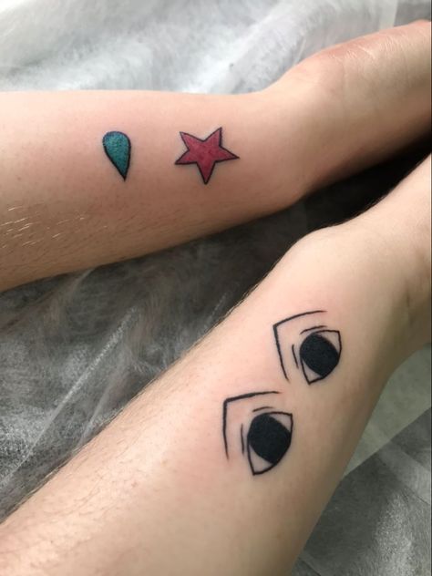 Illumi Tattoo, Hisoka And Illumi, Hisoka X Illumi, Cool Finger Tattoos, Hunter Tattoo, Beginner Tattoos, Pretty Hand Tattoos, Naruto Tattoo, Sibling Tattoos