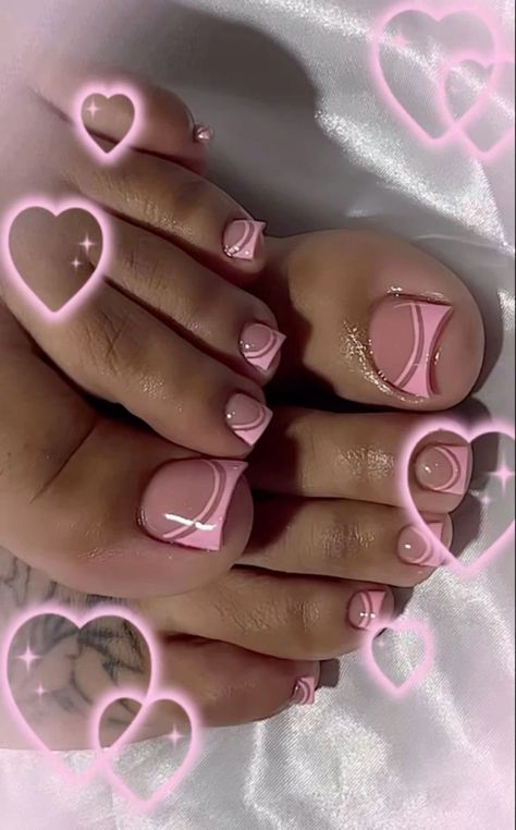 ˚୨୧⋆ @bella2angel Pink Toe Nails With Design, Cute Toe Nail Ideas, Unique Pedicure, First Tattoo Ideas, Pink Toe Nails, Pedicure Designs Toenails, Gel Toe Nails, Acrylic Toe Nails, Pretty Toe Nails