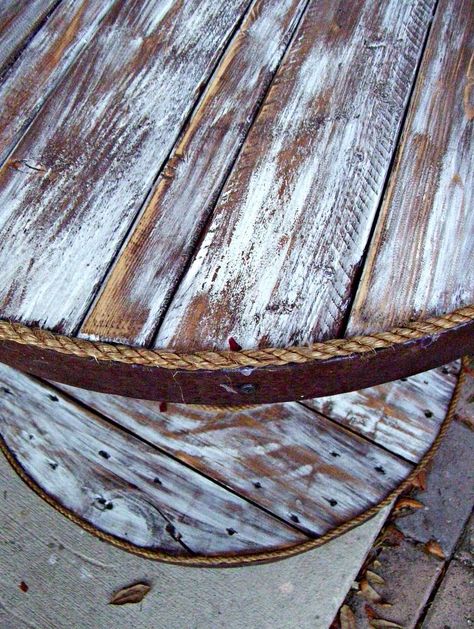 Cable Spool and Old Barrel Table Diy Cable Spool Table, Wire Spool Tables, Cable Spool Tables, Wooden Spool Tables, Wooden Cable Spools, Wooden Spool Projects, Spool Table, Old Wood Table, Spool Furniture