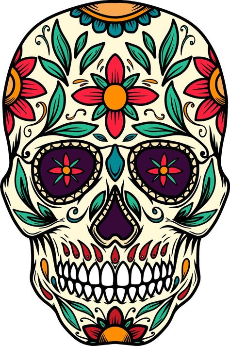 Sugar Skulls Ideas, Sugar Skull Design Ideas, Mexican Skull Drawing, Wood Sugar Skull, Mexican Skull Art, Sugar Skull Art Drawing, Mexican Skull Tattoos, Sugar Skull Drawing, Sugar Skull Painting