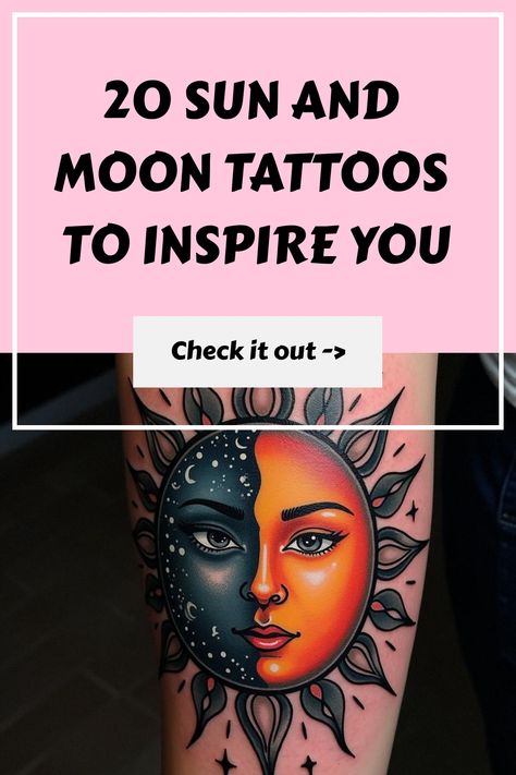 20 Sun and Moon Tattoos to Inspire You Sun And Moon Tattoos, Traditional Tattoo Inspiration, Moon Tattoos, Trash Polka Tattoo, Sun Tattoos, Ink Inspiration, Sunflower Tattoos, Tree Of Life Tattoo, Trash Polka