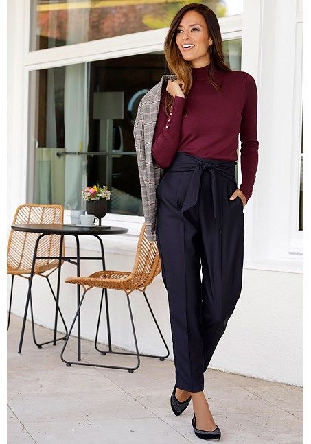 Tie Waist Pants Outfit Work, Black Pants Business Outfit, High Waisted Pants Black, High Waisted Tie Pants, Tie Waist Pants Outfit, Semi Formal Outfits For Women, Women With Ties, Tie Front Pants, Conference Outfit