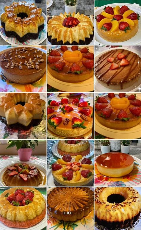 Mini Flan Cups, Chocoflan Decoration Ideas, Flan Ideas, Portugal Dessert, Chocoflan Cake, Choco Flan, Mexican Pastries, Cupcake Packaging, Flan Cake