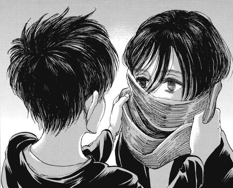 Mikasa Scarf, Aot Eren, Aot Manga, Eren X Mikasa, Eren And Mikasa, Attack On Titan Eren, Manga Wall, Attack On Titan Fanart, Eren Yeager