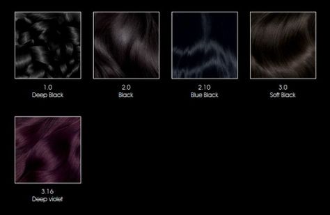 Olia hair color chart Hair Shades Chart, Black Hair Color Chart, Shades Of Black Hair Color, Shades Of Black Hair, Color Chart Hair, Olia Hair Color, Hair Color Swatches, Eye Reference, Fringe Styles