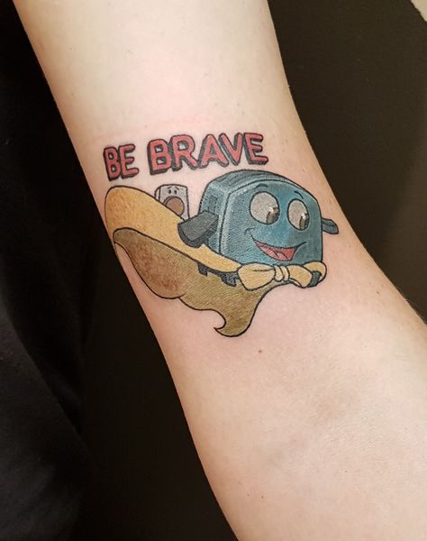 The Brave Little Toaster Brave Little Toaster Tattoo, Toaster Tattoo, The Brave Little Toaster, Bicep Tattoo Men, Brave Little Toaster, Tattoo Thoughts, Disney Sleeve, Ink Therapy, On Tattoo