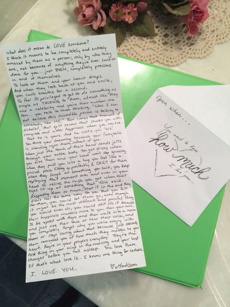 Open when...you need to know how much I love you.  This one is simple but powerful. I wrote out what I think it feels like to love someone based on how I feel about him. He really liked this one :) Open When Letters For Boyfriend, Boyfriend Surprise, Open When Cards, For Boyfriend, Surprise Boyfriend, Open When Letters, Letters To Boyfriend, Best Boyfriend Gifts