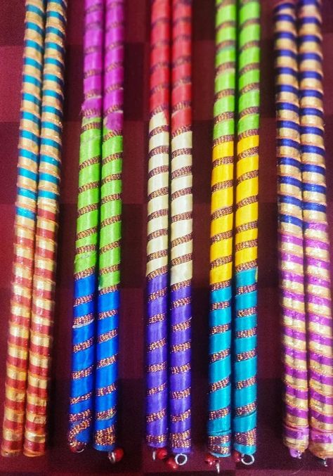 Dandiya Sticks, Navratri Dandiya, Garba Dance, Wedding Dancing, Unique Party Favors, Wedding Dance, Embroidered Friendship Bracelet, Dancing, Decorative Items