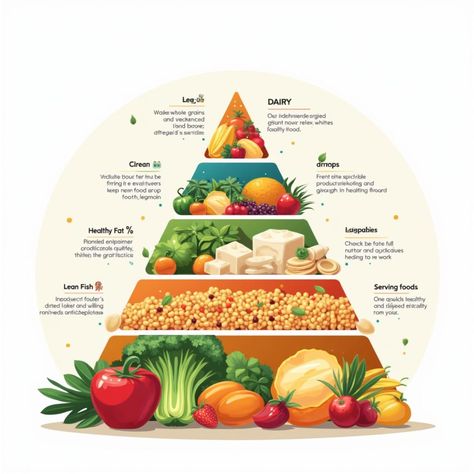 Unlocking the New Era of Nutrition: The Updated Food Pyramid Guide Vegetarian Food Pyramid, Food Pyramid Kids, Vegan Food Pyramid, Colorful Infographic, Nutrition Guidelines, Balanced Nutrition, Food Pyramid, Free Meal, Daily Vitamins