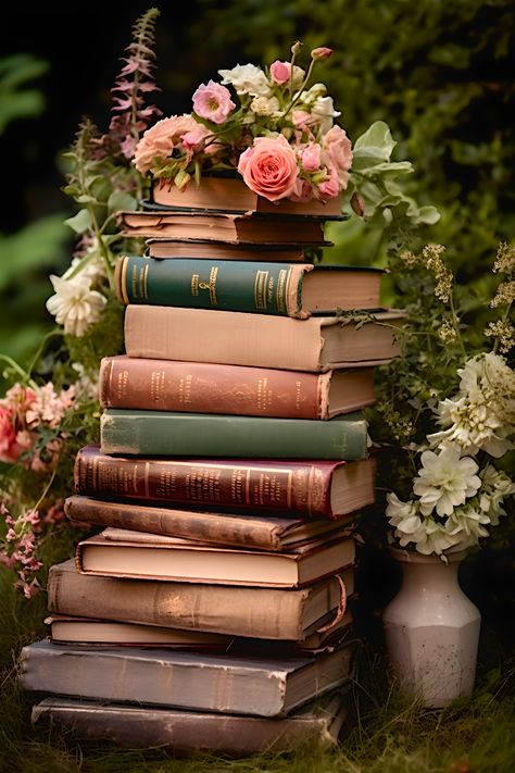 Image Nature, Book Flowers, Book Wallpaper, Stack Of Books, Aesthetic Vintage, Book Photography, Vintage Books, Book Aesthetic, Pretty Pictures