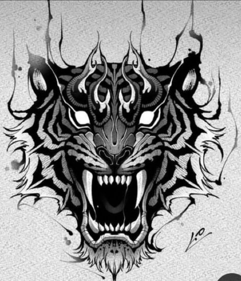 Animal Stencil Art, Tiger Head Tattoo, Cobra Tattoo, Animal Tattoo Ideas, Tattoo Lettering Design, Throat Tattoo, Tiger Tattoo Design, Bull Tattoos, Quality Tattoo