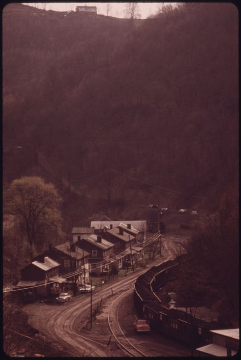 Old Coal Company Town of Red Ash, Virginia, near Richlands in the Southwestern Part of the State, Showing the Valley and General Terrain 04/1974 | Flickr - Photo Sharing! Old Western Towns, Company Town, Desert Town, Western Town, Still Picture, Random Inspiration, Photo Maps, College Park, Appalachian Mountains