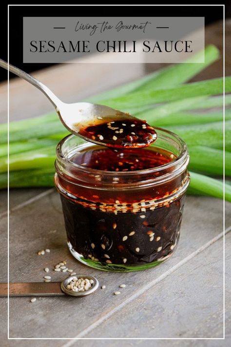 Sweet, spicy, and just a bit nutty, this Sesame Chili Sauce is a simple yet delicious addition to everything from noodles to salmon to sliced veggies. Spicy Sesame Sauce, Korean Chili Sauce, Sweet Sesame Sauce, Asian Party Food, Sesame Chili Oil, Simple Asian Recipes, Keto Asian Recipes, Steak Crockpot, Party Food Healthy