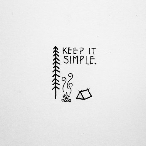 Keep It Simple Drawing, Keep It Simple Tattoo, Doodles Easy Aesthetic, Cute Doodles Easy, Summer Doodles, Camping Tattoo, Doodles Easy, Camping Drawing, Art Alevel