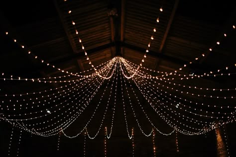 Fairy Light Canopy - Caro Weiss Photography | Rustic Barn Winter Wedding at Kinkell Byre near St Andrews in Scotland | Jenny Packham Esme Gown | Navy No. 1 Jenny Packham Bridesmaid Dresses | Groom in Kilt Winter Wedding Backdrop, Wood Backdrop Wedding, Fairy Light Canopy, Gown Bridesmaid Dresses, Reception Stage Decor, Christmas Backdrops For Photography, Wedding Reception Lighting, Small Backyard Wedding, Lights Wedding Decor