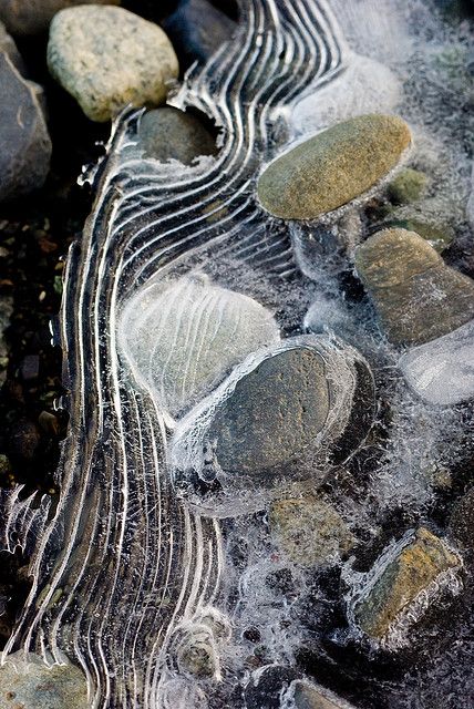 Ice and rocks Into The Abyss, Zen Meditation, The Abyss, Land Art, Patterns In Nature, Color Textures, Too Long, Stone Art, Water Features