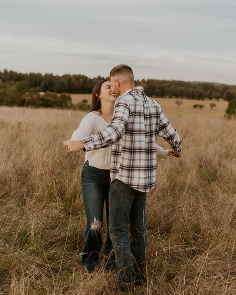 I will never get enough of these two, and their sweet love 🤍 #weddingphotographer #engagement #engagementsession #newhampshirephotographer #engaged Plaid Engagement Photos, Flannel Engagement Photos, Picnic Shoot, Couple Engagement Pictures, Springfield Missouri, Engagement Photos Fall, Fall Photoshoot, Sweet Love, Love Is Sweet