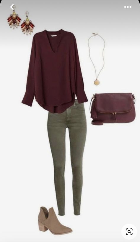 Easy Everyday Outfits, Green Pants Outfit, Outfits For Women Over 50, Casual Trendy Outfits, Look Boho Chic, Stylish Outfits For Women Over 50, Fall Winter Fashion, Fall Pants, Mode Casual