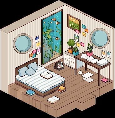 Room Drawing Ideas Bedroom, Pixel Room Art, Room Drawings Aesthetic, Isometric Room Drawing, Isometric Art Room, Room Illust, Pixel Art Room, Pixel Room, Isometric Rooms