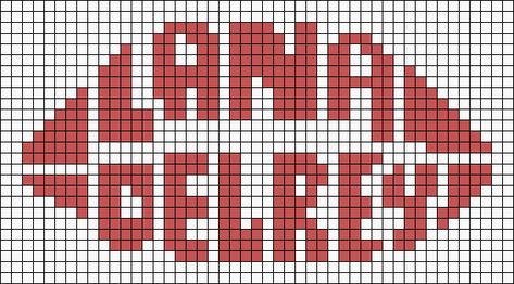 Lana Del Rey Pixel Grid, Lana Del Rey Alpha Pattern, Coquette Alpha Pattern, Crochet Practice, Coquette Crochet, Café Starbucks, Grid Patterns, Graph Crochet, Pixel Crochet