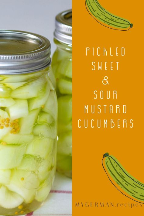 Pickled Cucumber Recipe, Mustard Pickle Recipe, Gourmet Hotdogs, Pickling Cucumbers Recipe, Sweet Pickles Recipe, Mustard Cabbage, Easy Pickle, Easy Canning, Sour Pickles