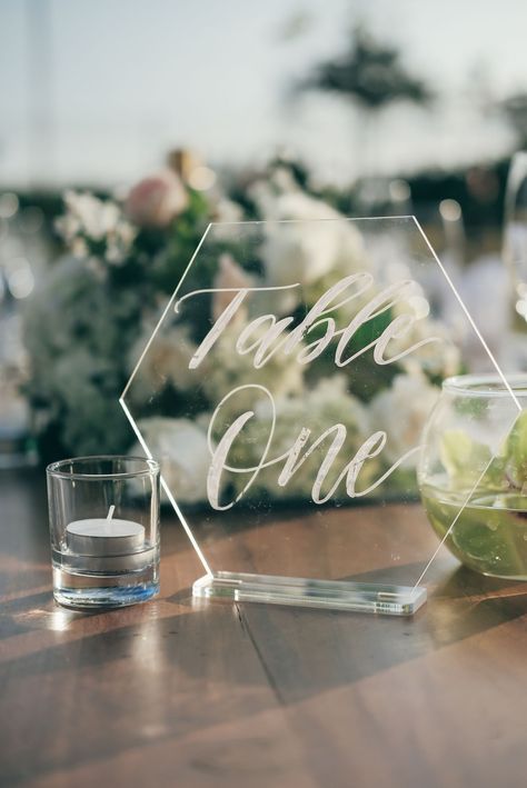 Acrylic Hexagon, Wedding Table Number Holders, Hexagon Table, Wedding Seating Cards, Hexagon Wedding, Clear Table, Table Name Cards, Acrylic Table Number, Table Number Holders