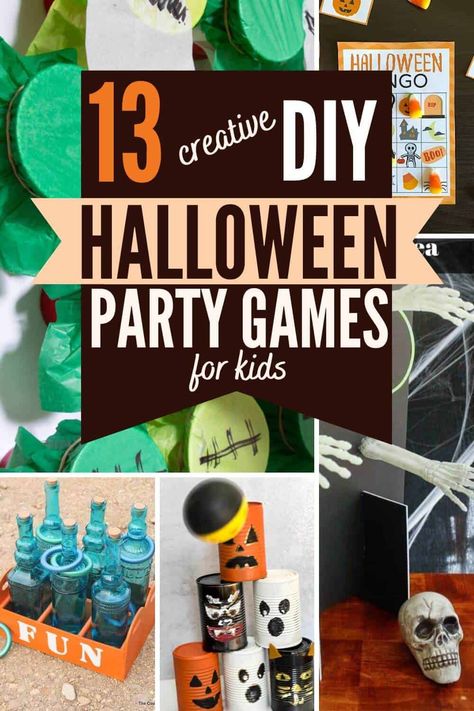 Whether you are looking for an easy Halloween party game idea for kids or games you can make for that Monster mash festival, this list of 13+ Halloween party ideas will keep you on budget. Through an awesome DIY Halloween party or school party kids will love. Follow us for more DIY Fall ideas for kids. Diy Halloween Games For Kids, Fall Ideas For Kids, Diy Halloween Party Games, Easy Halloween Games, Diy Fall Ideas, Diy Halloween Party, Diy Party Games, Halloween Class Party, Halloween Diy Outdoor