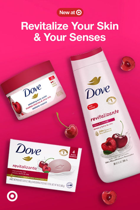 Say hello to the new Dove Cherry & Chia Milk shower collection and reveal revitalized skin after every use. Try the bar soap, exfoliating body polish & body wash. Dove Cherry, Chia Milk, Exfoliating Body Polish, Dove Beauty, Face Care Tips, Shower Collection, Body Hygiene, Hydrating Lip Balm, Shower Skin Care