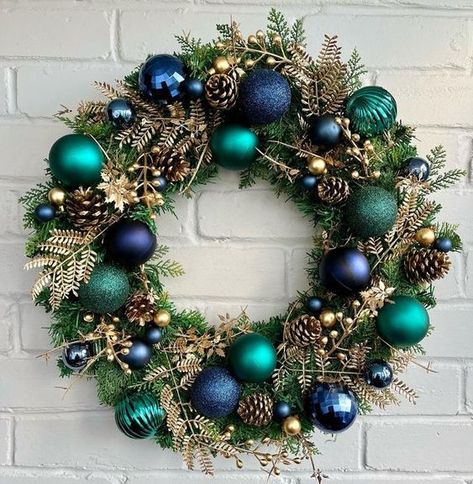 Teal christmas decorations