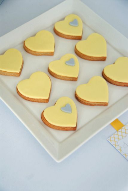 Beautiful heart cookies Tea Party Party, Sunshine Birthday Parties, Heart Cakes, Yellow Party, Sunshine Birthday, Heart Cookies, Grey Tea, Valentine Cookies, My Funny Valentine