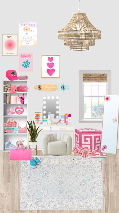 #preppy #roomdesign Roller Rabbit Room Aesthetic, Rustic Preppy Bedroom, Preppy Loft Bedroom, Preppy Bedroom Decor Ideas, Preppy Hangout Room, Preppy Closets, Shuffles Room, Preppy Bedroom Aesthetic, Preppy Room Pink