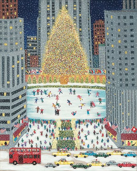 Rockefeller Center, Christmas Time Is Here, Merry Little Christmas, Christmas Mood, E Card, Christmas Illustration, Christmas Aesthetic, Christmas Wallpaper, Christmas Art