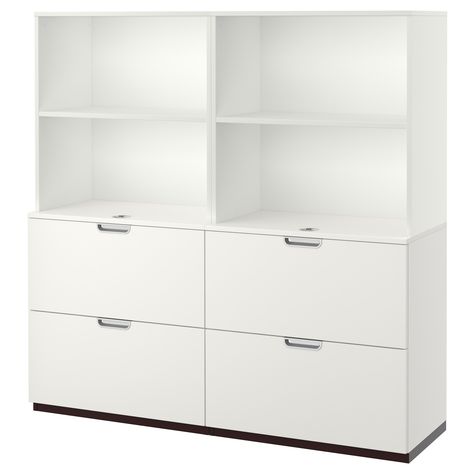 GALANT Storage combination with filing - white - IKEA Ikea Wall Storage, Ikea Galant, Home Office Filing Cabinet, Ikea Storage Cabinets, White Storage Cabinets, Cabinet Painting, Apartment Storage, Office Storage Furniture, Office Storage Cabinets