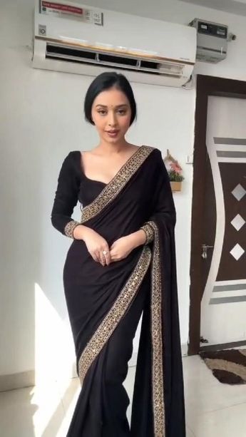 ₹2450/-💰 FREE SHIPPING 10% ADVANCE FOR CASH ON DELIVERY . SINGLES AVAILABLE . 🥻 Ready To Wear 1 minutes saree 🥻 . now coming up with New Design pure 9000 Velvet with beautiful embroidery lace design on full border Ready To Wear saree beautiful 3 colour all over the body With beautiful Blouse piece . 🎀 Saree features bright and traditional look, light weight, easy to drape. . PRICE :- ₹2450/-💰(INCLUDING 5% GST) . Visit our Website For More Details ▲ Link In BIO . ☎️ For Enquiry:- +91 87994 818... Black Velvet Saree Blouse Design, Black Border Saree, Black Sarees For Wedding, Blouse For Black Saree, Black Saree With Border, Black Saree Look, Black Saree Party Wear, Velvet Saree Blouse, Saree Velvet