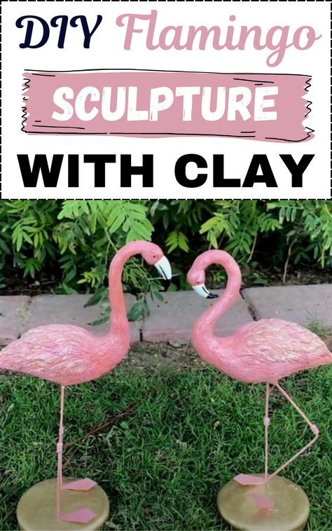 Diy Car Projects, Flamingo Sculpture, Flamingo Projects, Diy Flamingo, Diy Rocking Chair, Rocking Chair Plans, Pool Pond, Flamingo Garden, Diy Storage Bench