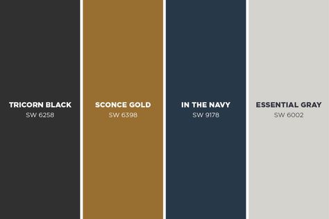 Modern Farmhouse Color Palette Navy Blue Gold Color Palette, Black And Navy Color Palette, Navy Blue And Gold Color Palette, Elegance Color Palette, Navy And Gold Color Palette, Gold Pallete Color, Construction Color Palette, Blue And Gold Color Palette, Navy Blue Color Scheme