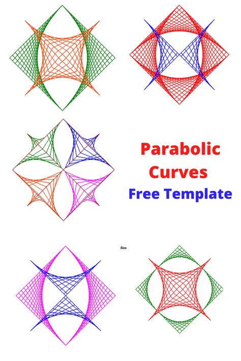 All these 5 parabolic curves art ideas are created from the same parabolic curves free template. The animated video tutorial will teach you how to create the designs. Parallel Lines Art, Lines And Curves Drawings, Parabolic Curve Art, Lines Pattern Geometric Easy, Points Lines And Planes Geometry, Math Art Projects, Pumpkin Template, String Art Patterns, Math Art