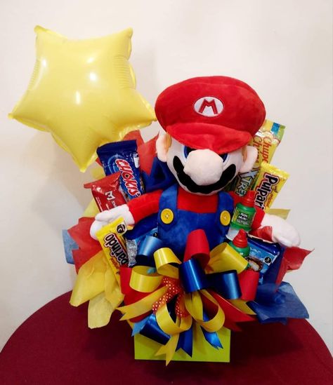 Super Mario Bros Gift Basket, Super Mario Bros Gifts, Cricut Gifts, Graduation Balloons, Mario Bros., Super Mario Bros, Mario Bros, Super Mario, Easter Baskets