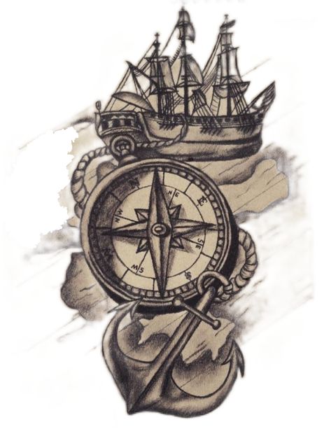 Clock Tattoo, Compass Tattoo, Anchors, Compass, Lion, Clock, Tattoos, Ships, Quick Saves