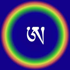 The image that represents Dzogchen, " The Great Perfection" It is the Tibetan letter "A" inside a thigle. The A corresponds to the sound ‘ahh’. Thigle – literally means “drops” and is traditionally used to describe ‘spheres of rainbow light’ which is the ground substance of reality Meditation Symbols, Tibetan Symbols, Tibetan Mandala, Buddhist Symbols, Rainbow Light, Buddha Image, Tibetan Buddhism, Hand Tattoo, Buddhist Art