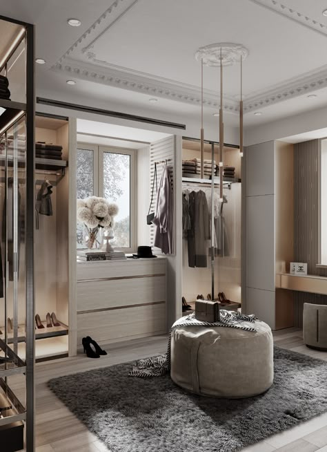 Closet Designs With Window, Dressing Room With Window, Walk In Closet Window, Dressing Room Window, Big Dressing Room, Dresser Room, Dream Dressing Room, Room Dresser, Dressing Room Decor