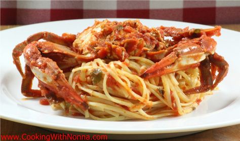 recipe image Crab Pasta, Blue Crabs, Seafood Pasta Recipes, Best Italian Recipes, Seafood Pasta, Blue Crab, Easy Pasta Recipes, Marinara Sauce, Linguine