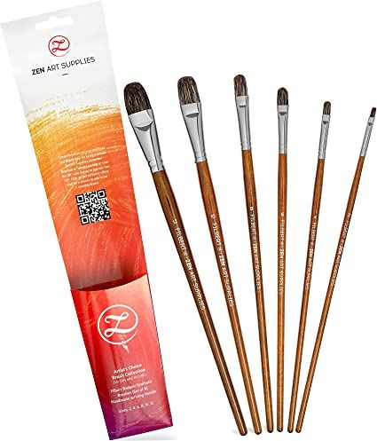 6-PC FILBERT SET SPECIFIC TO OIL & ACRYLIC PAINTING: this acrylic brush set is designed by artists for artists explicitly for these mediums; includes Filbert brushes 2, 4, 6, 8, 10, & 12, & a BONUS practical PVC travel case FLAWLESS PERFORMANCE AT THE HIGHEST LEVEL Face Paint Brushes, Oil Paint Brushes, Paint Brush Set, Acrylic Paint Brushes, Detailed Paintings, Oil Brush, Acrylic Brushes, Zen Art, Watercolor Brushes