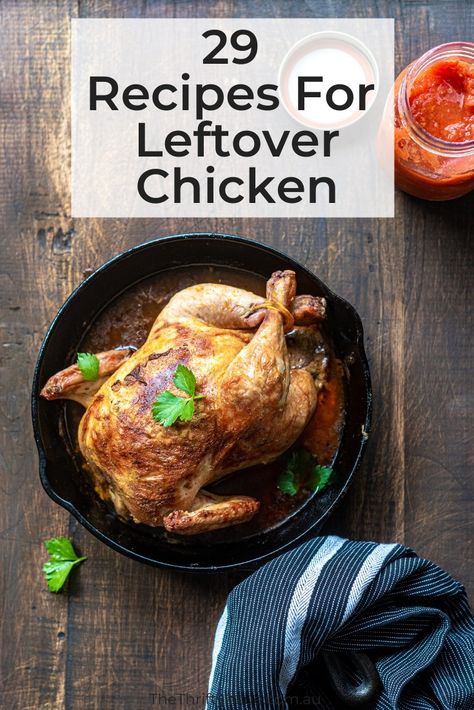 29 Recipes Using Leftover Roast Chicken - The Thrifty Issue Chicken Recipes That Freeze Well, Roasted Chicken Leftover Recipes, Recipes For Leftover Chicken, Leftover Shredded Chicken Recipe, Curry Pizza, Leftover Roast Chicken, Broasted Chicken, Roast Chicken Dinner, Pizza Calzone