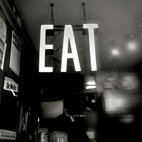 eat Black And White Fine Art, Sign Photography, Black And White Photo Wall, White Food, Cooking Advice, Wall Art Black And White, Art Black And White, Wall Art Black, Black And White Aesthetic