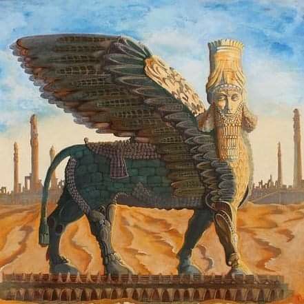 Lamassu Tattoo, Lamassu Art, Mesopotamia Aesthetic, Mesopotamia Art, Mesopotamian Mythology, Babylon Art, Mesopotamian Art, Ancient Persian Art, Ancient Sumer