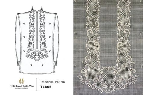 Barong Tagalog Design Classifications – Heritage Barong Barong Embroidery, Barong Tagalog, 20 Century, A Style, Embroidery Designs, To Create, Embroidery, Design